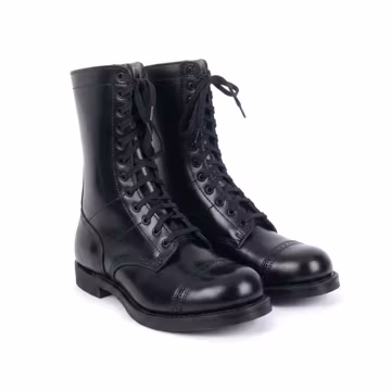 Handmade US Army Paratrooper Jump Boots Black Leather Military Officer Combat Boots