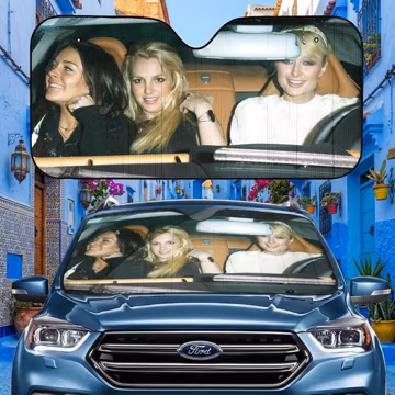 Paris Hilton Linsay Lohan Britney Spears Car Sun Shade, Funny SunShade, Britney Spears Car Decor, Car Shade, Paris Hilton Meme Auto Sunshade