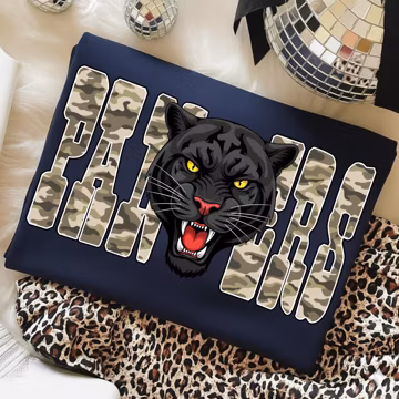 Camo Panther Mascot PNG: High School Panthers Football png, Panther Pride Shirt png, Game Day Png, Panthers Mascot Digital Download