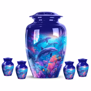 Dolphin Cremation Urn - Ocean Memorial for Human or Pet Ashes