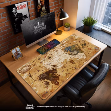 Final Fantasy XIV Mouse Pad β Vintage Eorzea Map Gaming Desk Mat
