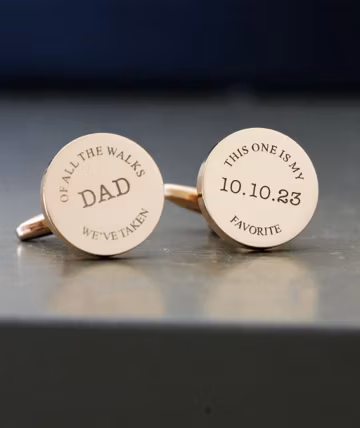 Father of the Bride Cufflinks, My Favorite Walk,Personalized Cufflinks, Round Engraved Cufflinks, Custom CufflinksGifts for Him,Wedding Gift