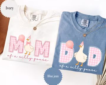 Silly Goose 1st Birthday Matching Family Shirts, Mama Goose Shirt, Dada Goose Tee, One Silly Goose Party Outfit, Gift for Mom and Dad