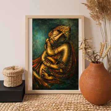 Abstract Tribal Embrace Poster | Matte Vertical Print