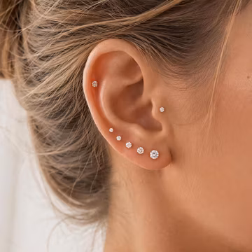 Tiny CZ Flatback Studs • Titanium Flat Back Earring • Cartilage Stud • Tragus Helix Conch Nose Stud • 20G/18G/16G Studs • Gift For Her