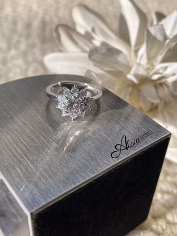 1 Carat Round Moissanite Engagement Ring in Sterling Silver S925 Adjustable Wedding & Anniversary Ring