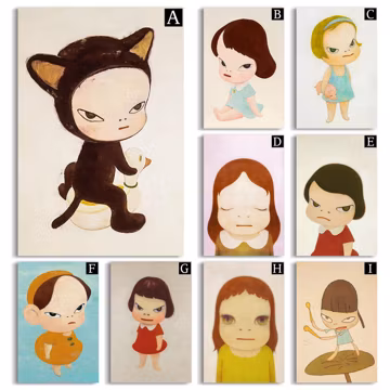 Yoshitomo Nara Vintage Poster, high-definition canvas poster,Film Fan Collectibles,Gift Poster,Frameless.