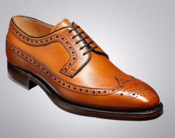 Men's Handcrafted Genuine Leather Formal Tan Oxford Brogue Wingtip Shoe