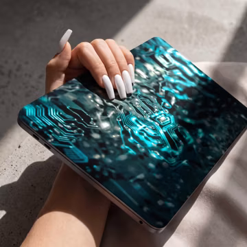 Frosted Emerald Teal Ultra Thin Macbook Air Pro Case, Iridescent Aquamarine Ocean Laptop Cover, Sci Fi Teal Cyber Computer Protective Skin