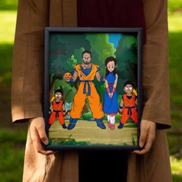 SALE! Personalized DBZ Poster Portrait - Anime Me Custom Art Poster Saiyan - Gift for lover Funny Cartoon - Drawing Art - Cartoon portrait