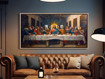 Last Supper Wall Art for Homes, Christian Housewarming Gift, The Last Supper Print, Modern Home Decor Religious Canvas Art, Digital Download