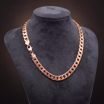 Rose Gold Curb Chain, Men's Chain Necklace, Women's Choker, Cuban Link Chain, Heavy Metal Jewelry, Unisex Chain, Minimalist Gift for Him