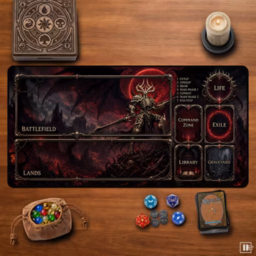 Skeletal Warlord MTG Playmat Magic The Gathering TCG Mat 16'x32' Large Desk Mat with Zones Card Game Accessory