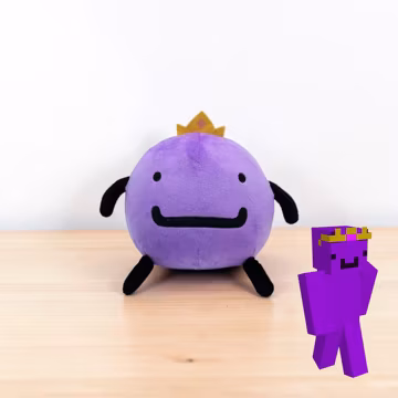 Purple Anime-Style Plush Toy, Cute Kawaii Stuffed Animal, Gaming Room Décor, Gift for Gamers & Anime Fans