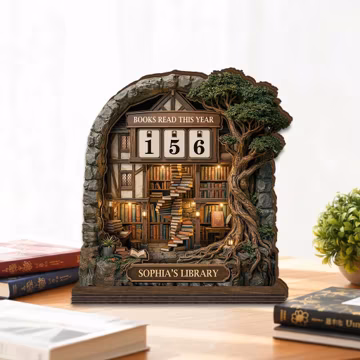 Custom Books Read This Year Tracker Sign, Book Lover Reader Gift, Reading Goal Counter, Bookshelf Library Decor, Bookish, Book Reader Gift