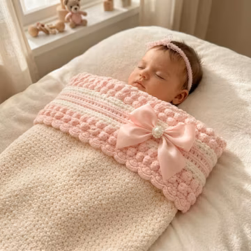 Baby Blanket Crochet Pattern PDF – 3D Shell Stitch, Digital Download, Baby Shower Gift