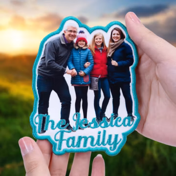 Custom Family Photo Portrait Patch – Printed & Embroidered Keepsake