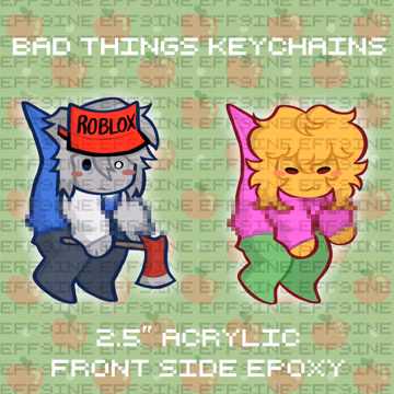 roblox bad things ivan & andrew 2.5 inch epoxy keychain charms