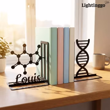 Personalized Chemistry Metal Bookend, Biology DNA Desk Decor, Science Gift