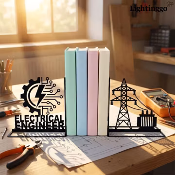 Custom Electrical Engineer Metal Bookend, Power Line Decor, Lineman Gift