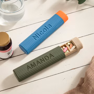 Personalized Weekly Pill Organizer, Custom Name 7 Day Pill Box, Travel Vitamin Case, Medicine Dispenser, Small Pill Container