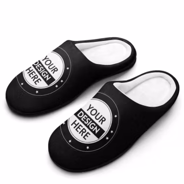 Personalized Men's Cotton Slippers – Custom Printed Indoor & Outdoor Cozy Rubber Sole Slippers
