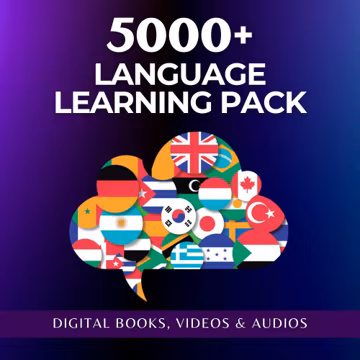 5000+ Language Learning Bundle: Ebooks, Audio & Video Digital Download, MRR PLR Rights