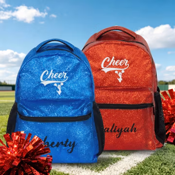 Personalized Glitter Cheer Backpack-Custom Embroidered Name Cheer Bag Cheerleader Team Gift