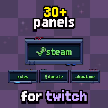 30+ Pixel Art Panels - Twitch Panels for Streamers - Gaming stream, Cyberpunk