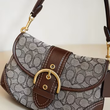 Brown Leather Monogram Shoulder Bag with Buckle Detail, gift for her, birthday gift, handmade tote bag, Leather Evening Bag, Customized Gift