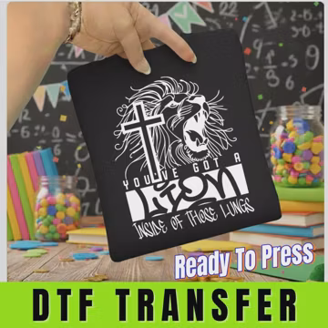 Christian Lion Cross DTF Transfer, Ready To Press, Jesus King Of Kings Lion, Religious Shirt Design, Christian Apparel Print, Faith Based