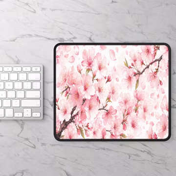 Cute Cherry Blossom Large Mouse Pad, Pink Sakura Gaming Mousepad, Aesthetic Computer Accessories, Gift for Best Friend, Birthday Gift 00602