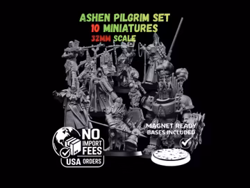 Grimdark Trench Warfare Pilgrim Ashen Complete Army – 32mm Resin Proxy Miniatures Warband(USA PDDP Paid)