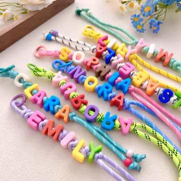 Personalized Colorful Name Letter bag Charms, Custom Minimalist Style keychain, Cute Beaded bag charms For Birthday Gift, Handbag Charms