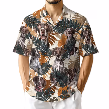German Shorthaired Pointer Hawaiian Shirt & Shorts Set, 3D Dog Aloha Outfit