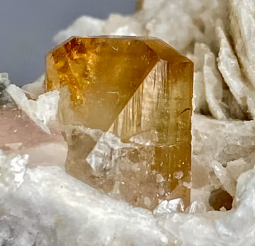 163 Carat Unique Rare TOPAZ Crystal On Cleavelandite Albite Specimen From PAKISTAN Mineral Collectors/Display Specimen