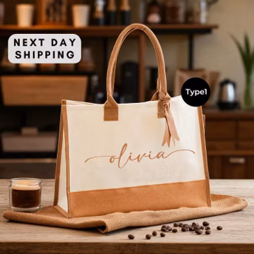 Custom Canvas Tote Bag, Personalized Gift For Her, Bridal Party Gift, Bridesmaid Tote Bag, Teacher - Nurse Bag