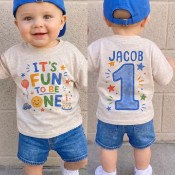 Personalized 1st Birthday Shirt, Custom Birthday Boy Gift, Custom Gift for Birthday Party, 1st birthday boy, First Birthday Shirt