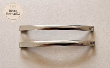Vintage French Metal Barrettes – Sold as a Pair – Made in France Deadstock – Minimal Silver Hair Clips – 2 Sizes, classic updo clip