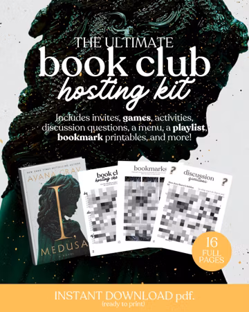 I, Medusa Book Club Hosting Kit || Printable Discussion Questions Meeting Guide Printable Instant Download PDF Ayana Gray