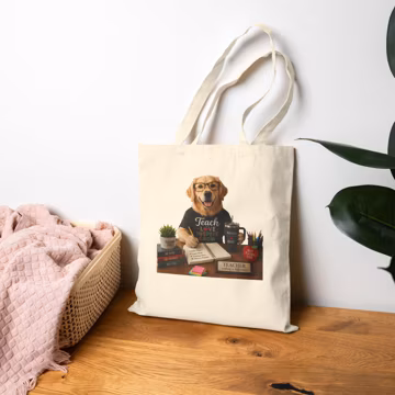 Golden Retriever Teacher Desk Tote Bag | School Library Teacher Supplies