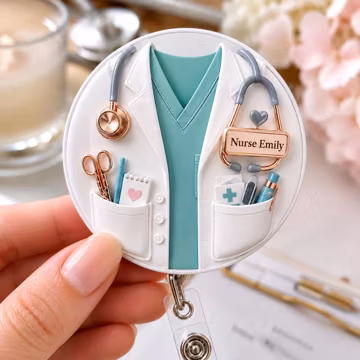 Personalized Nurse Badge Reel, Custom Name Nurses Scrub ID Holder, Gift for Women, RN Gifts Nursing Graduation, Thank You Nurse Practitioner