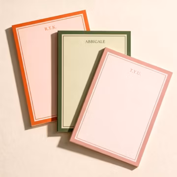 Monogram Notepad Writing Pad Custom Initial Personalized Stationery Gift Desk Accessory Office Organization Writing Pad Pink Paper Teacher
