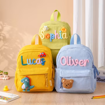 Personalized Kids Backpack, Custom Toddler Book Bag, Kindergarten School Backpack