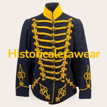 New Men,s Black Wool Hussar Military Jacket – Handmade Hussars Uniform Coat | Victorian Military Style