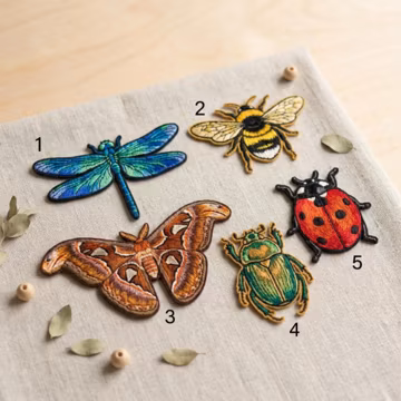 Custom Name Insect Patch, Embroidered Butterfly Iron On Decor, Nature Inspired Garden Decoration, Bee Dragonfly Gifts For Jacket Bag, Animal