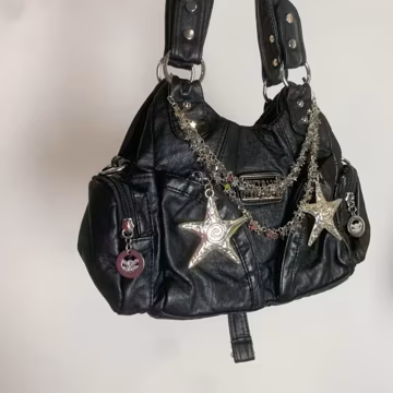 Daily Y2K Shoulder Bag Women BohoDesign Girl Soft PU Leather Tote Chain Bag Crossbody Bag Y2K Accessories Shoulder Bag with Crossbody Strap