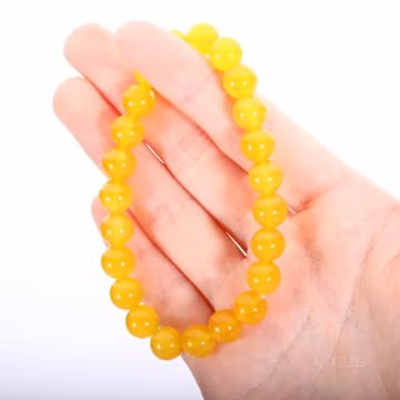 Wealth & Blessings | Natural Topaz Bracelet, Smooth Jade Single Loop Beaded Bracelet,Sizes 6/8/10/12mm