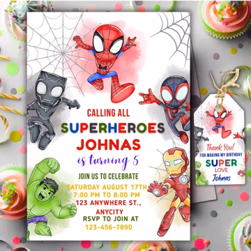 Avengers Birthday Invitation Template: Editable Superhero Party Invite (Digital Download)