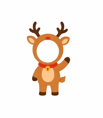 Christmas Reindeer Face Insert PNG | Add Your Face Reindeer Costume | Kids Christmas Photo Template | Printable Digital Download